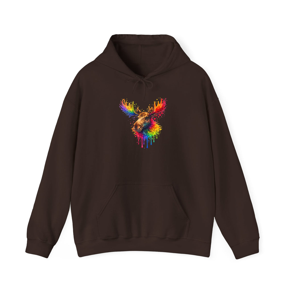 Watercolor Moose Hooded Sweatshirt