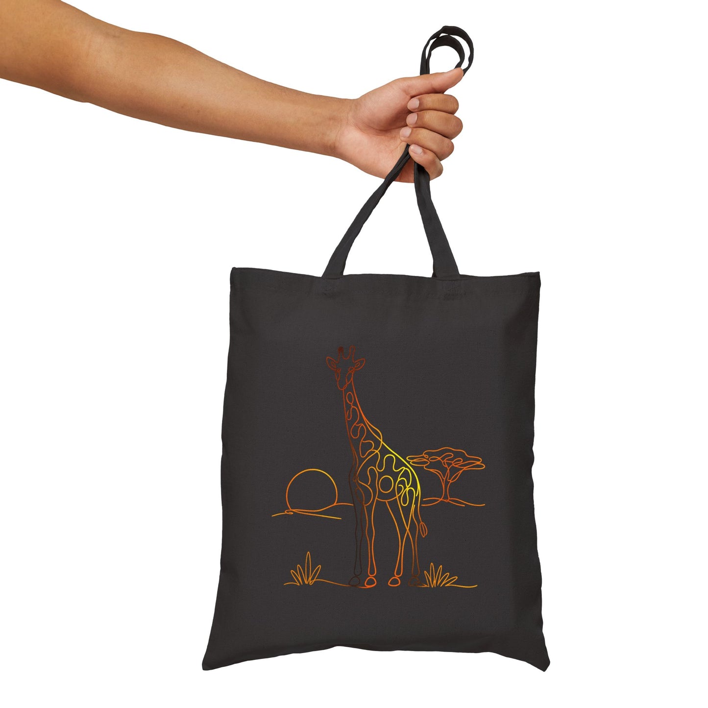 Giraffe Safari Sketch Cotton Tote — Eco Canvas Bag