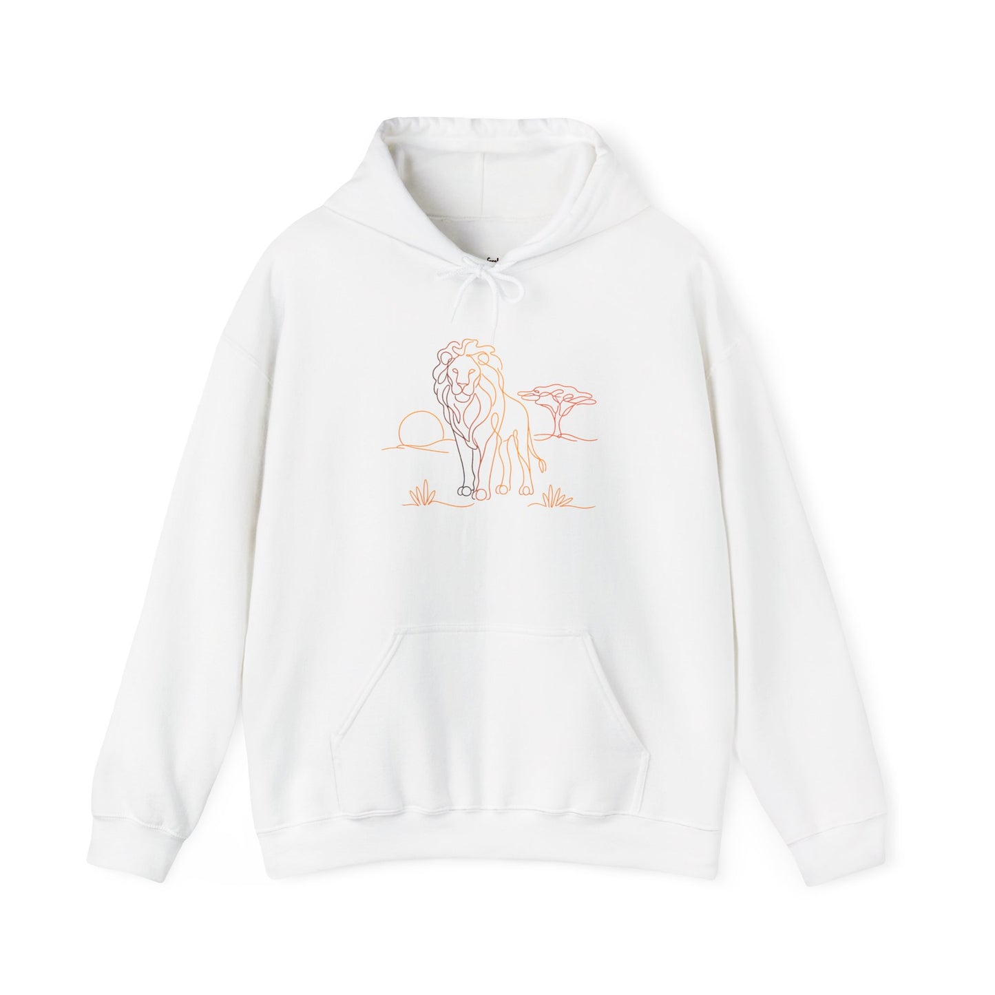 Lion Line Art Hoodie — Minimal Safari Sweatshirt