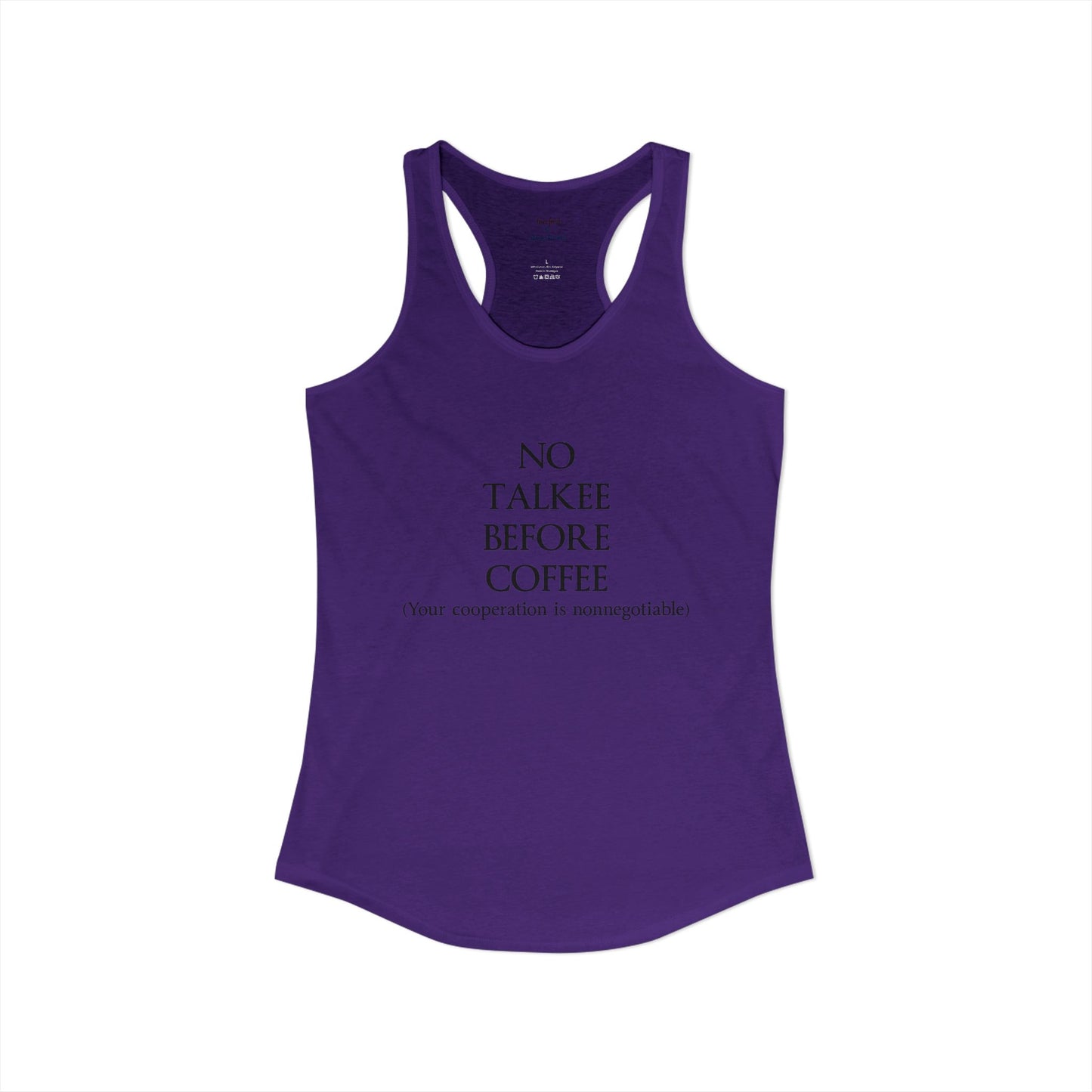 No Talkee Racerback Tank