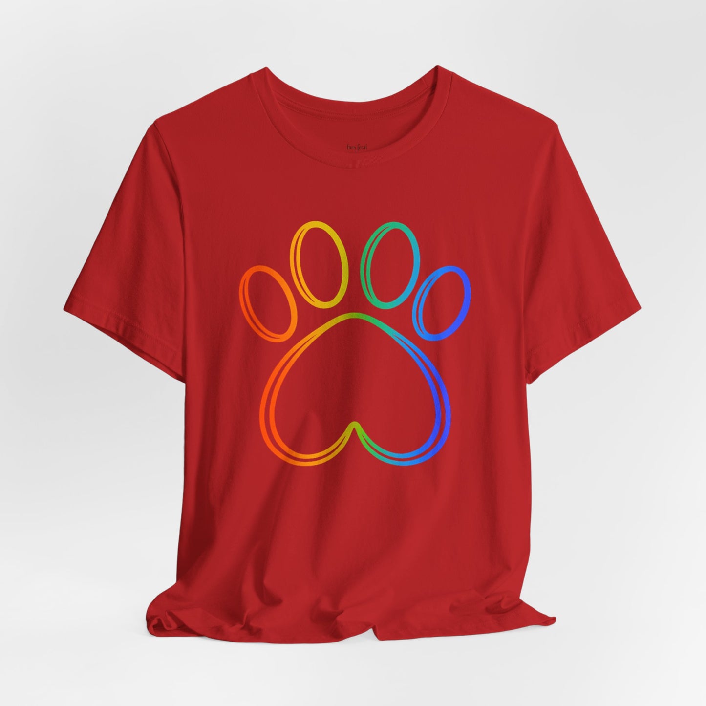 Heart/Paw Colorful Line-Work T-Shirt