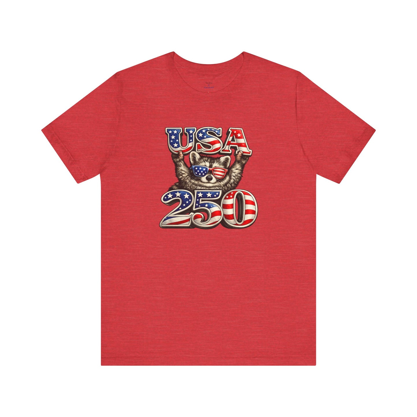 Patriot Raccoon 250th Anniversary T-Shirt — 4th of July Fireworks Flag Tee