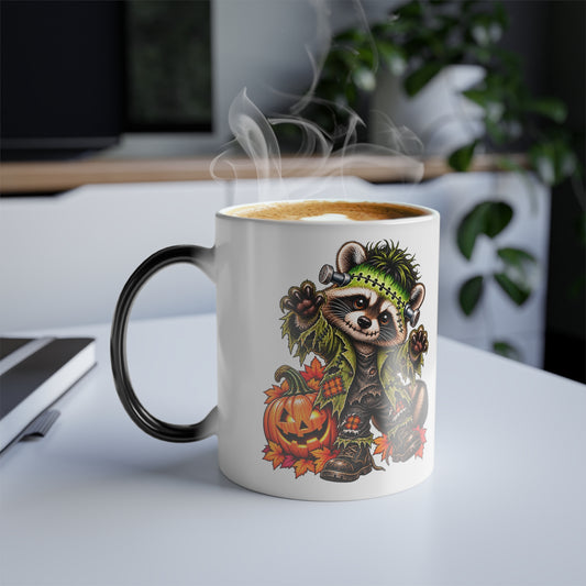 Halloween Frankenstein Raccoon Color-Changing Mug  11 oz