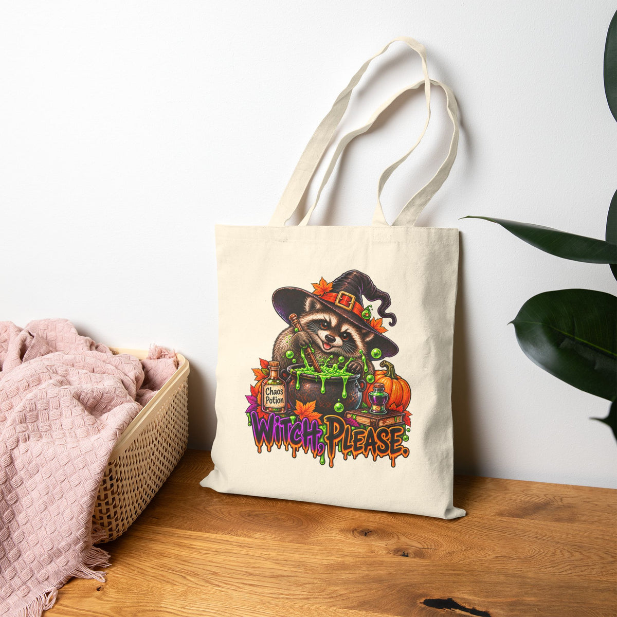 Witch, Please. Raccoon Tote Bag