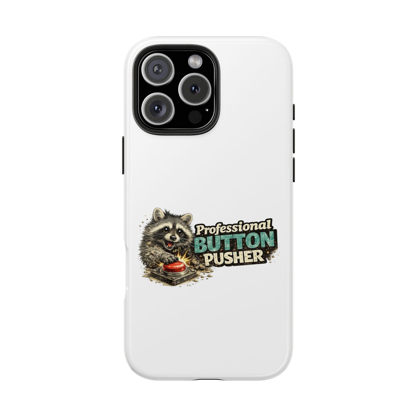 Button Pusher Raccoon Phone Case — Tough & Cute Protective Phone Cover