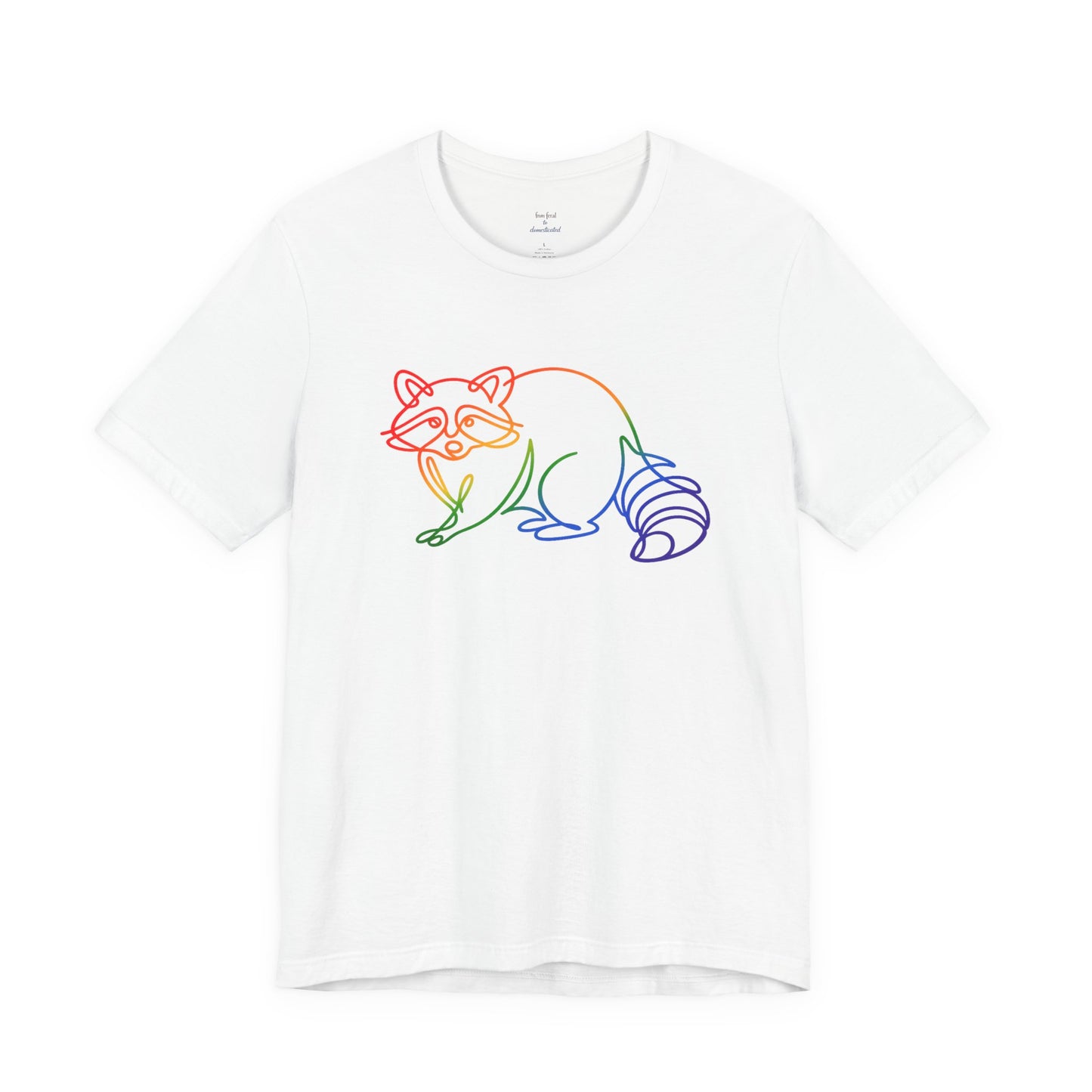 Raccoon Tee — Minimal Line Raccoon Scenic Graphic T-Shirt