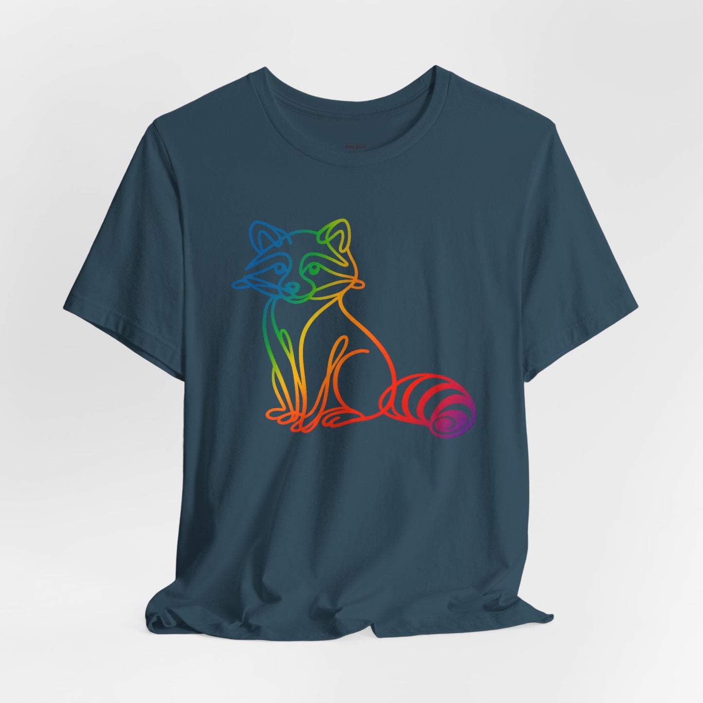 Raccoon Tee — Minimal Line Raccoon Scenic Graphic T-Shirt