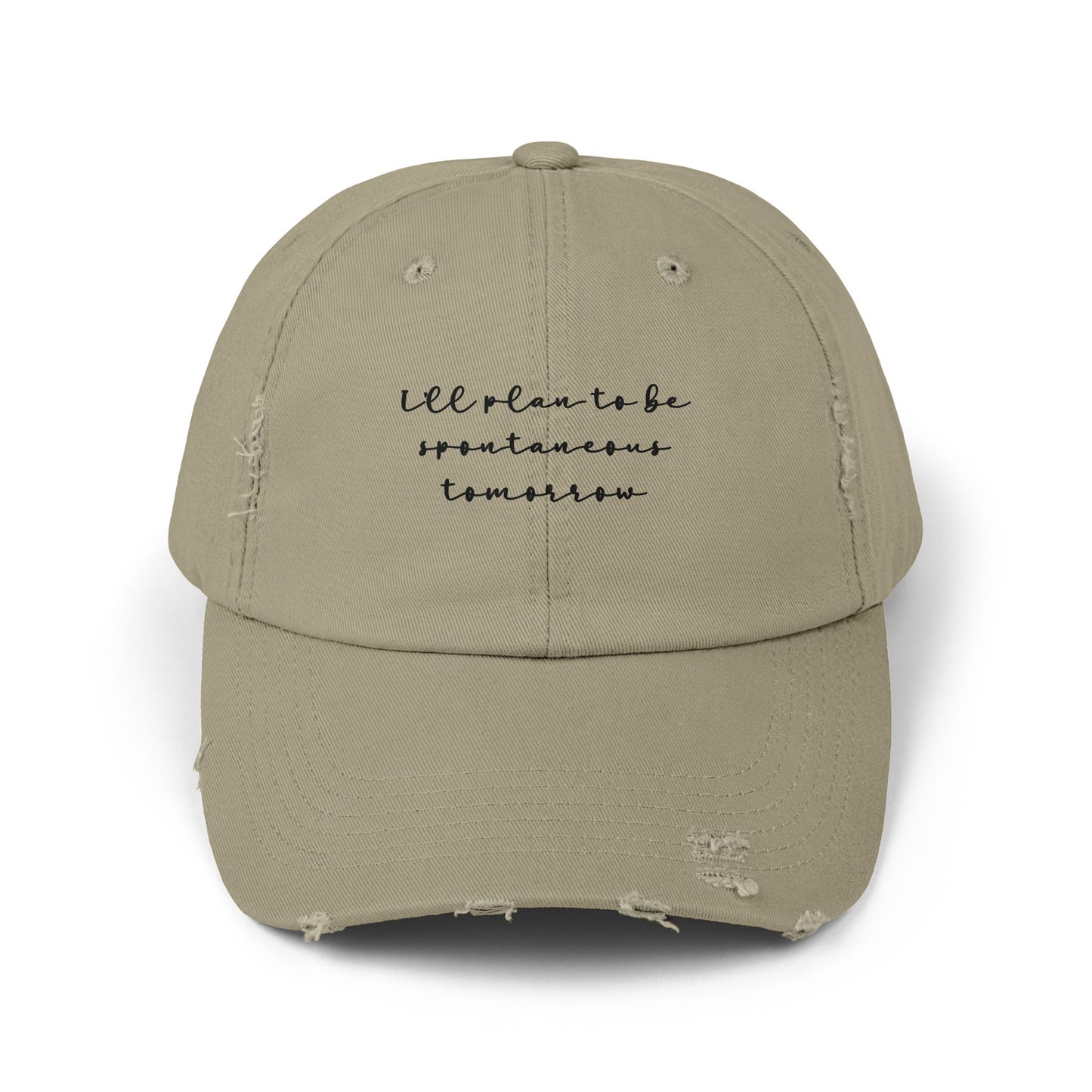 "Spontaneous" Distressed Cap —  Funny Truth Hat