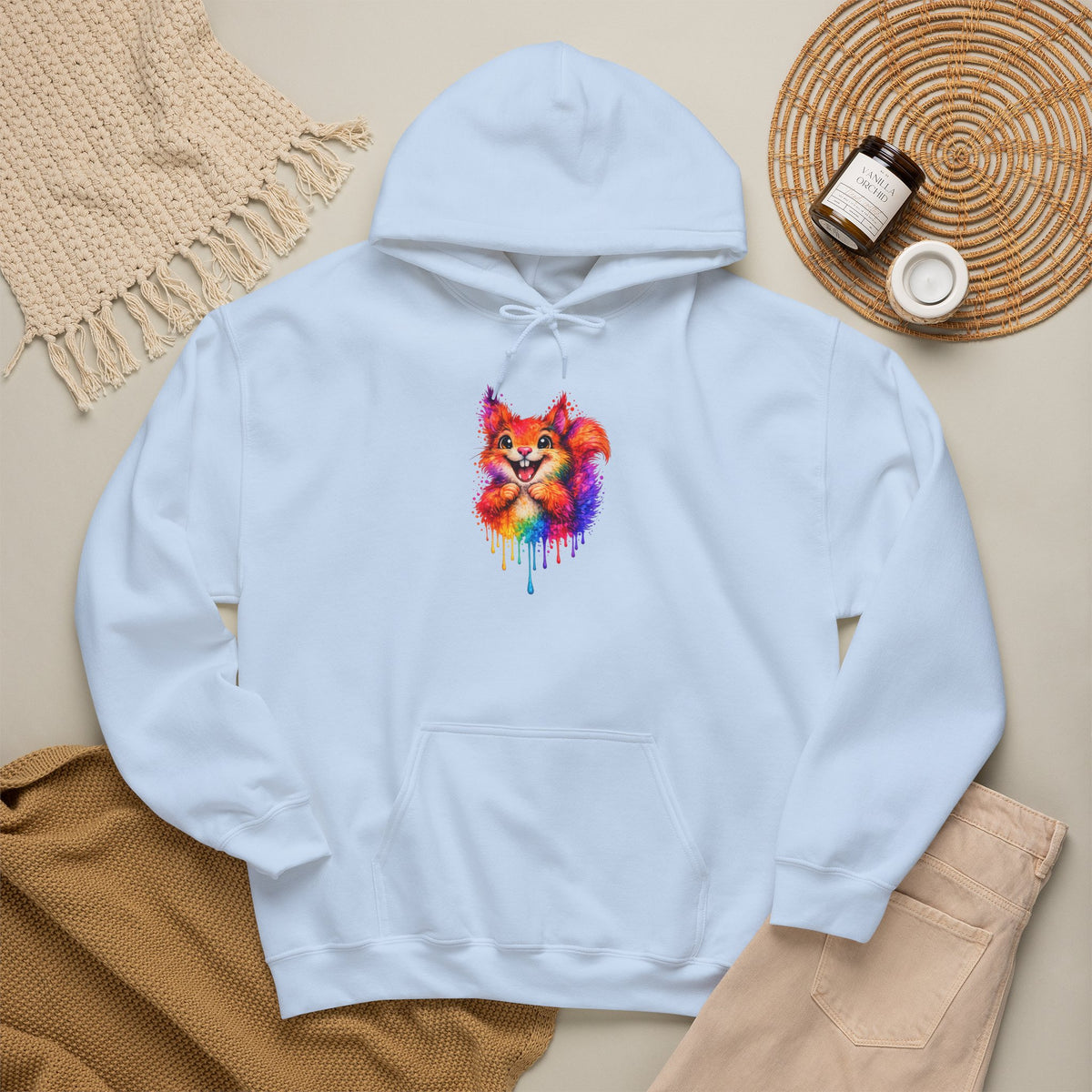 Watercolor Squirrel Hooded Sweatshirt