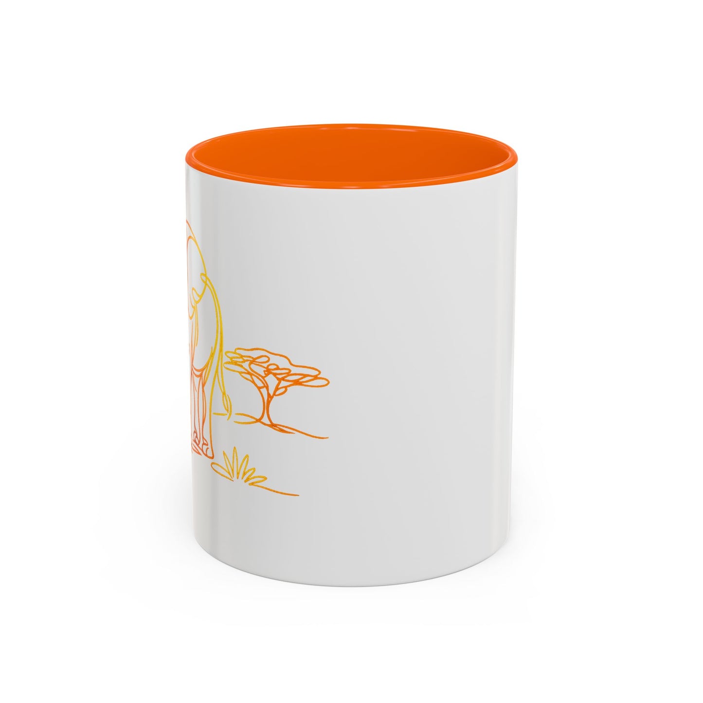 Safari Sunrise Coffee Mug — Minimal Line Elephant Design (11/15oz)