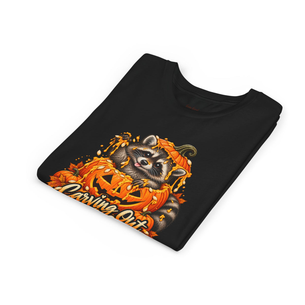 Carving Out Chaos Youth Tee — Raccoon Kids Tshirt