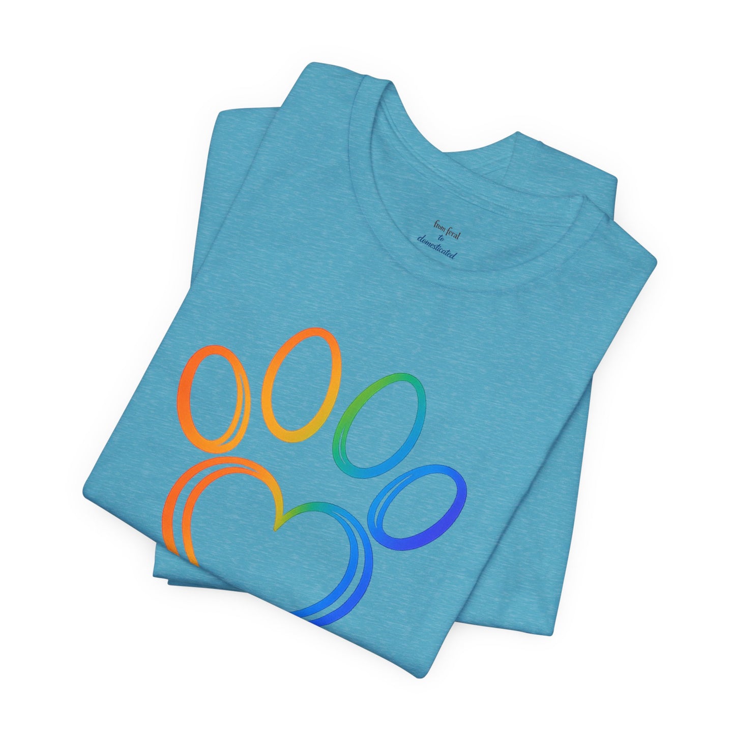 Heart/Paw Colorful Line-Work T-Shirt