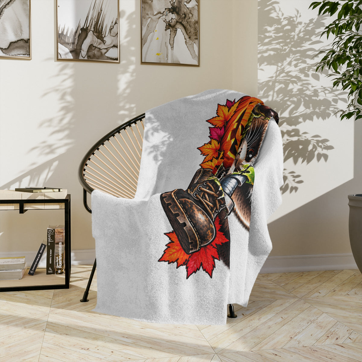 Halloween Raccoon Blanket — Franken-coon Raccoon Velveteen Throw