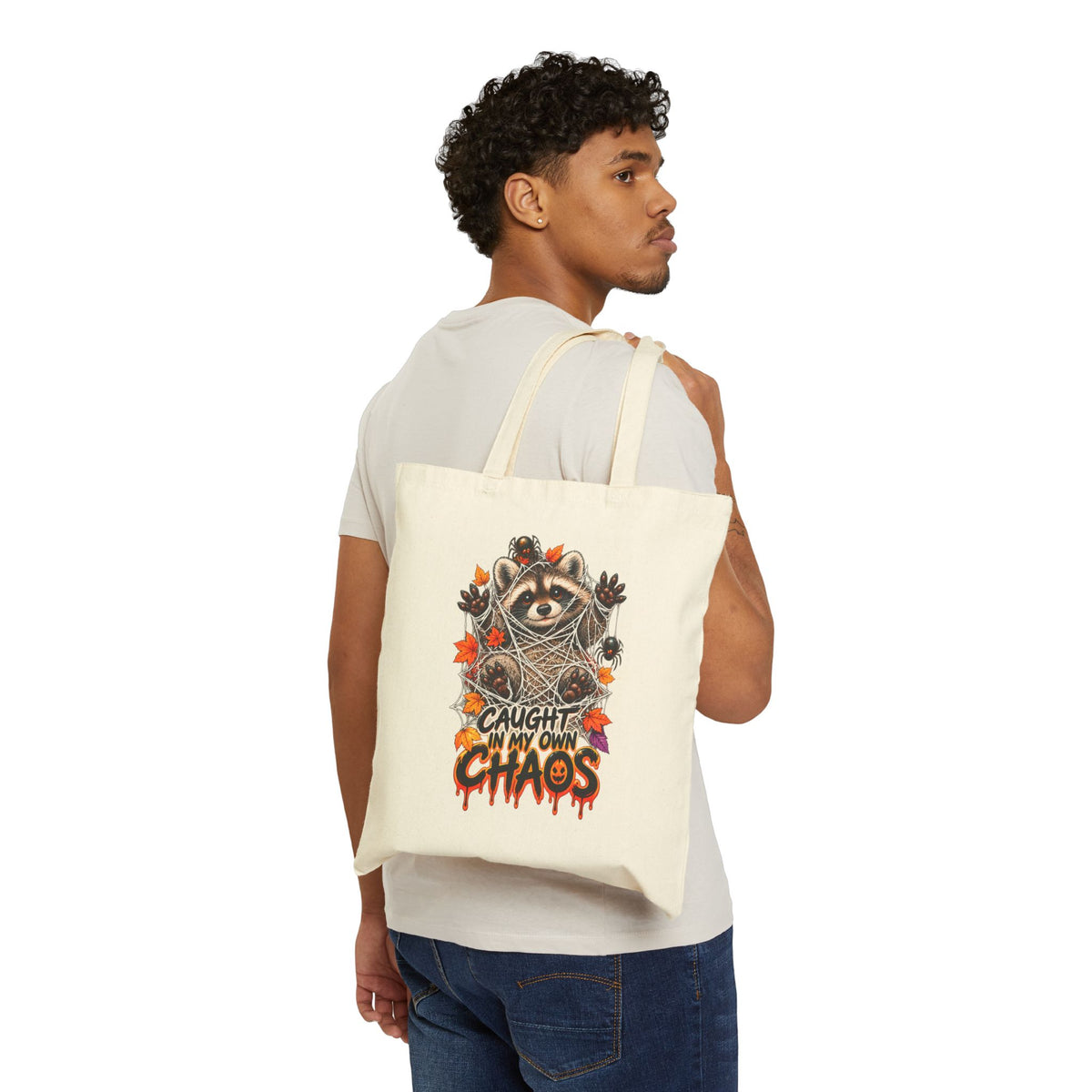Caught Raccoon Tote Bag