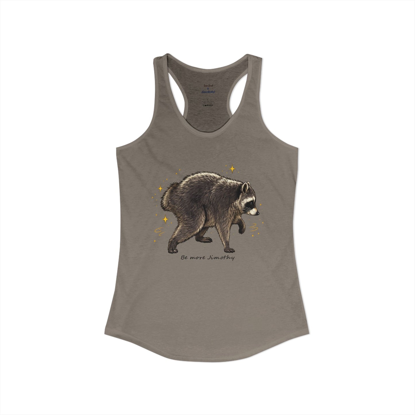 Jimothy The Raccoon Racerback Tank