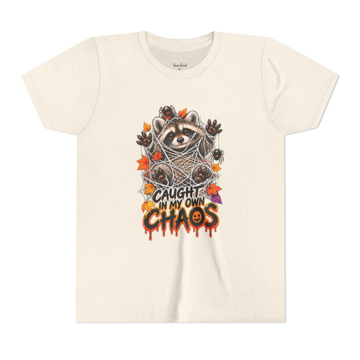 Caught Raccoon Youth Tee — Raccoon Kids Tshirt
