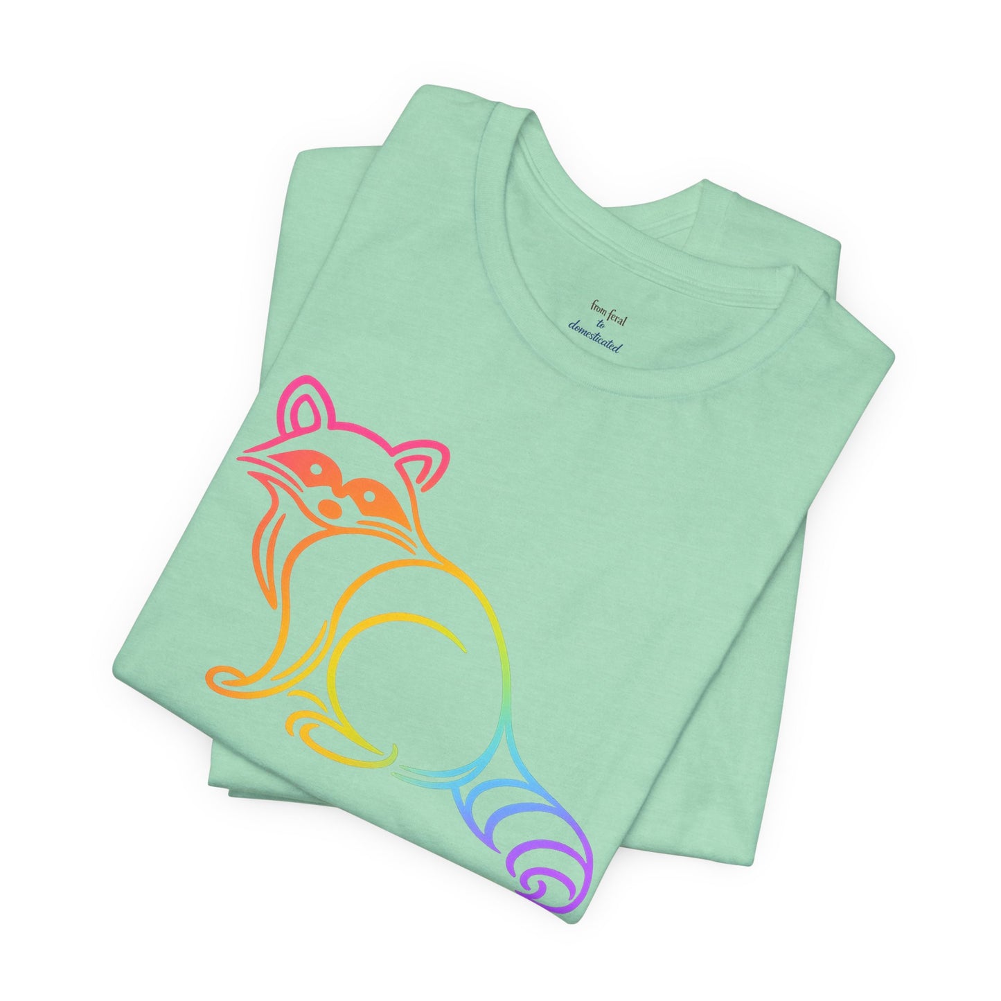 Rascal Raccoon Tee — Minimal Line Raccoon Scenic Graphic T-Shirt