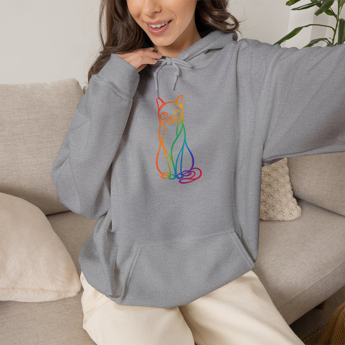 Rainbow Cat Hooded Sweatshirt