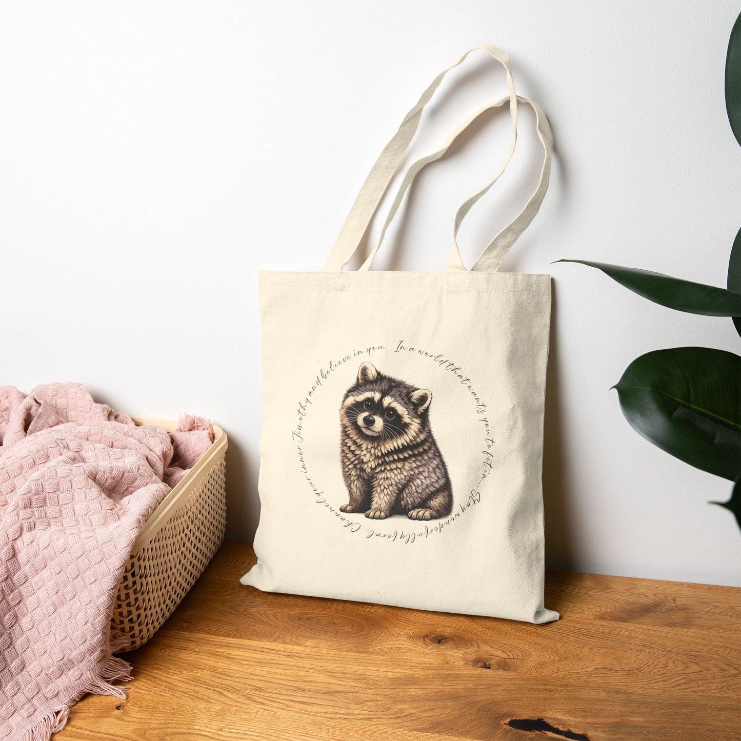 Jimothy The Raccoon Inspirational Tote Bag