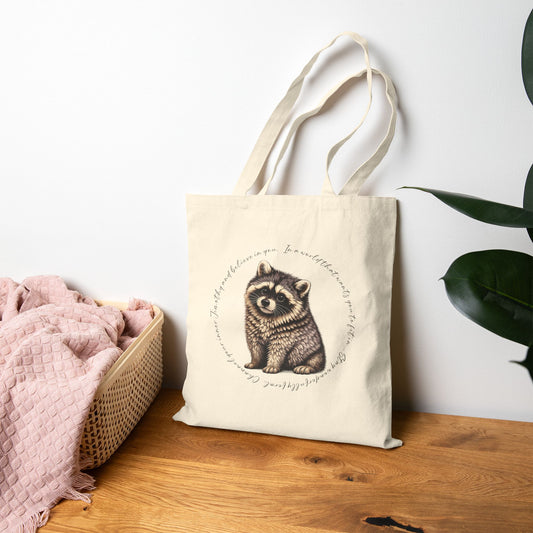 Jimothy The Raccoon Inspirational Tote Bag