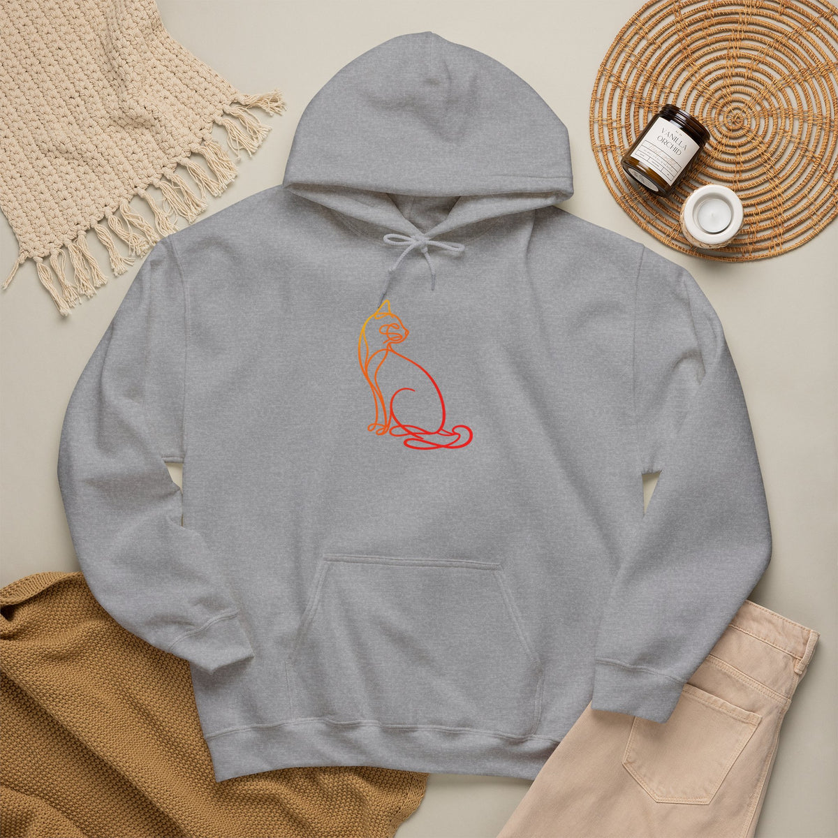 Sunrise Cat Hooded Sweatshirt