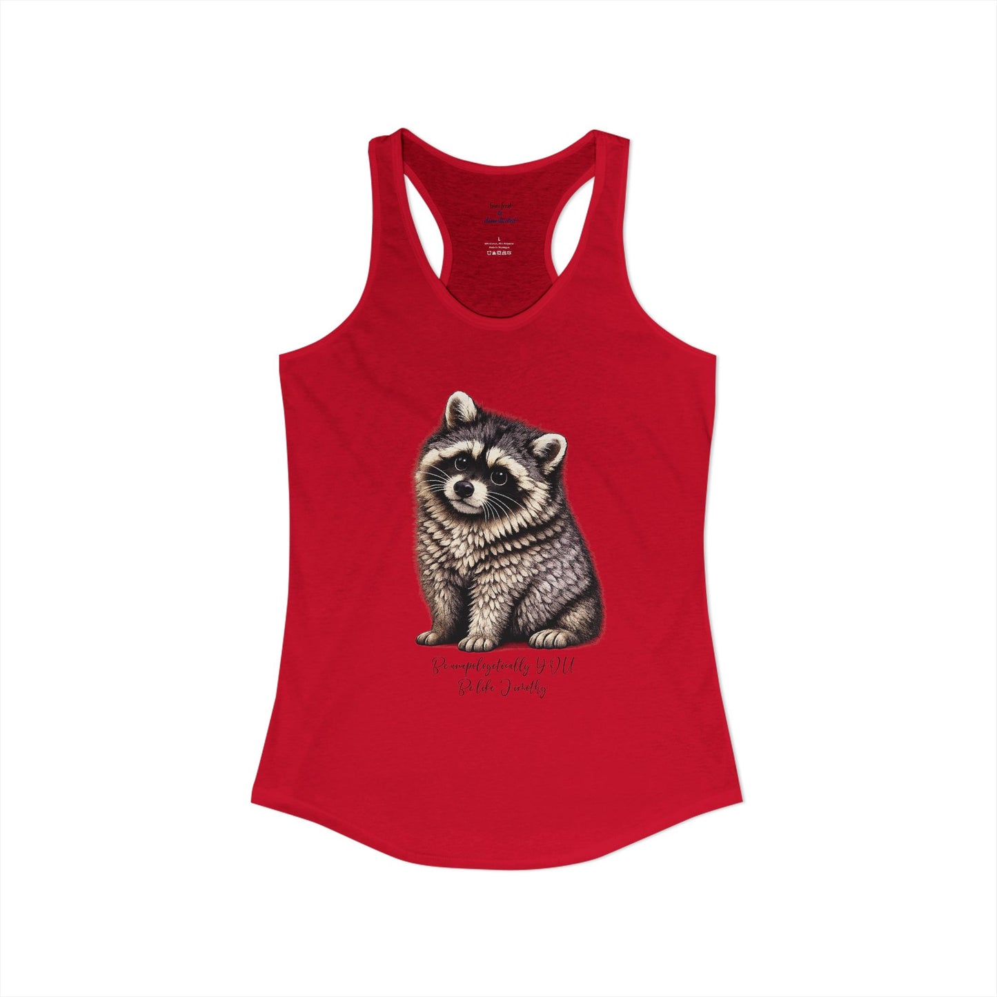 Jimothy The Raccoon Racerback Tank