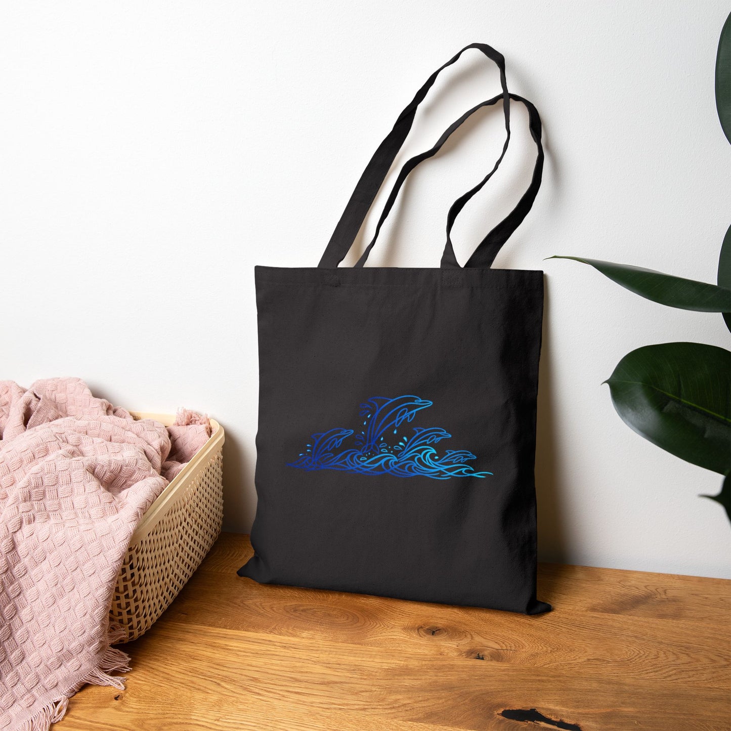 Splashing Dolphin Pod Tote Bag