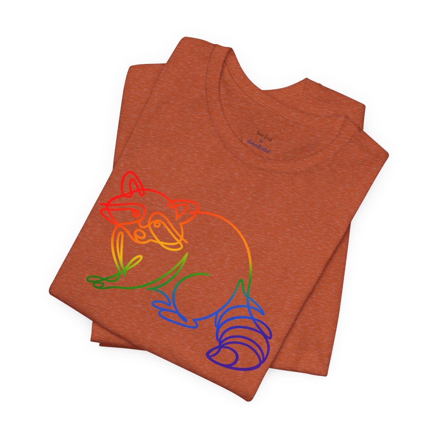Raccoon Tee — Minimal Line Raccoon Scenic Graphic T-Shirt