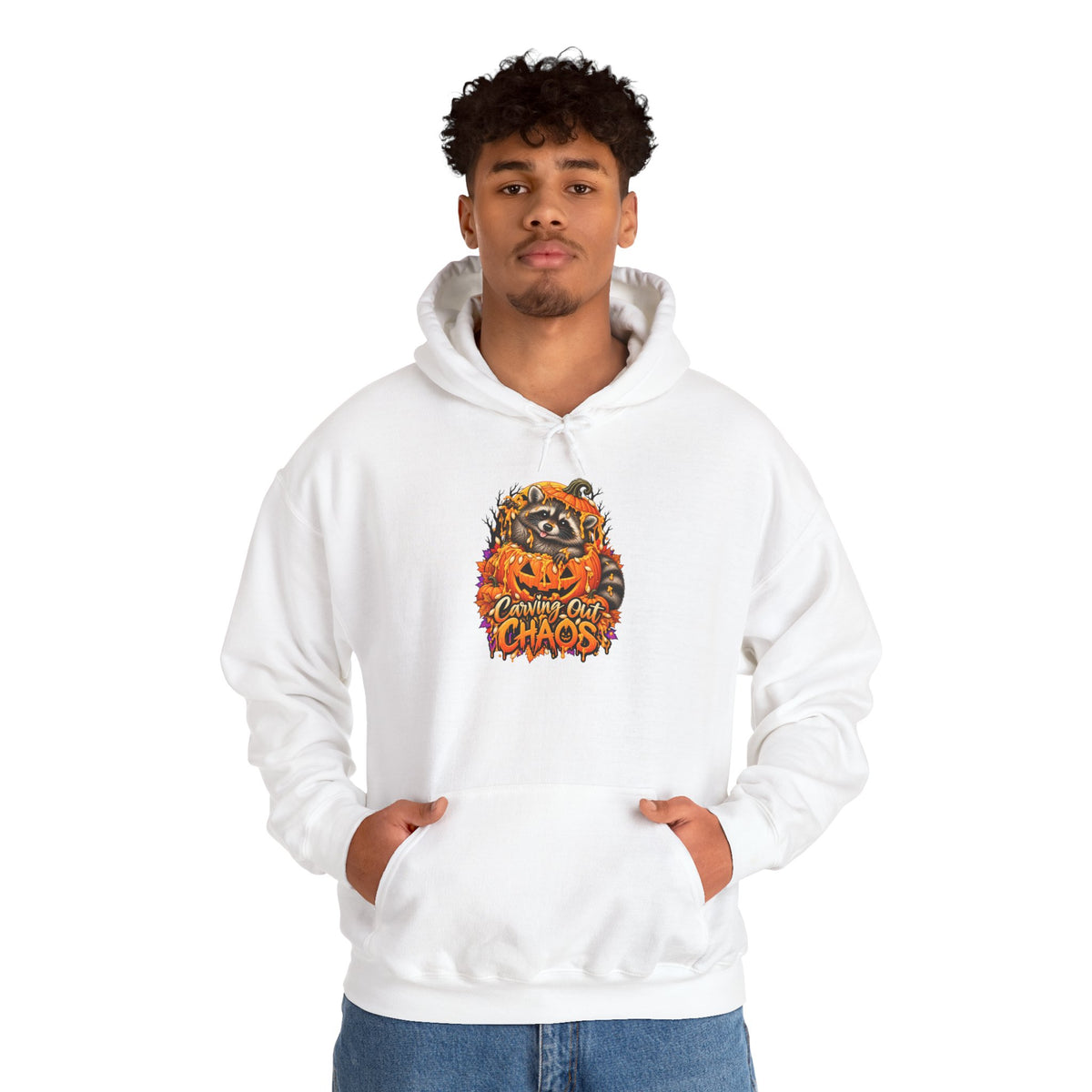 Carving Out Chaos Raccoon Hooded Sweatshirt