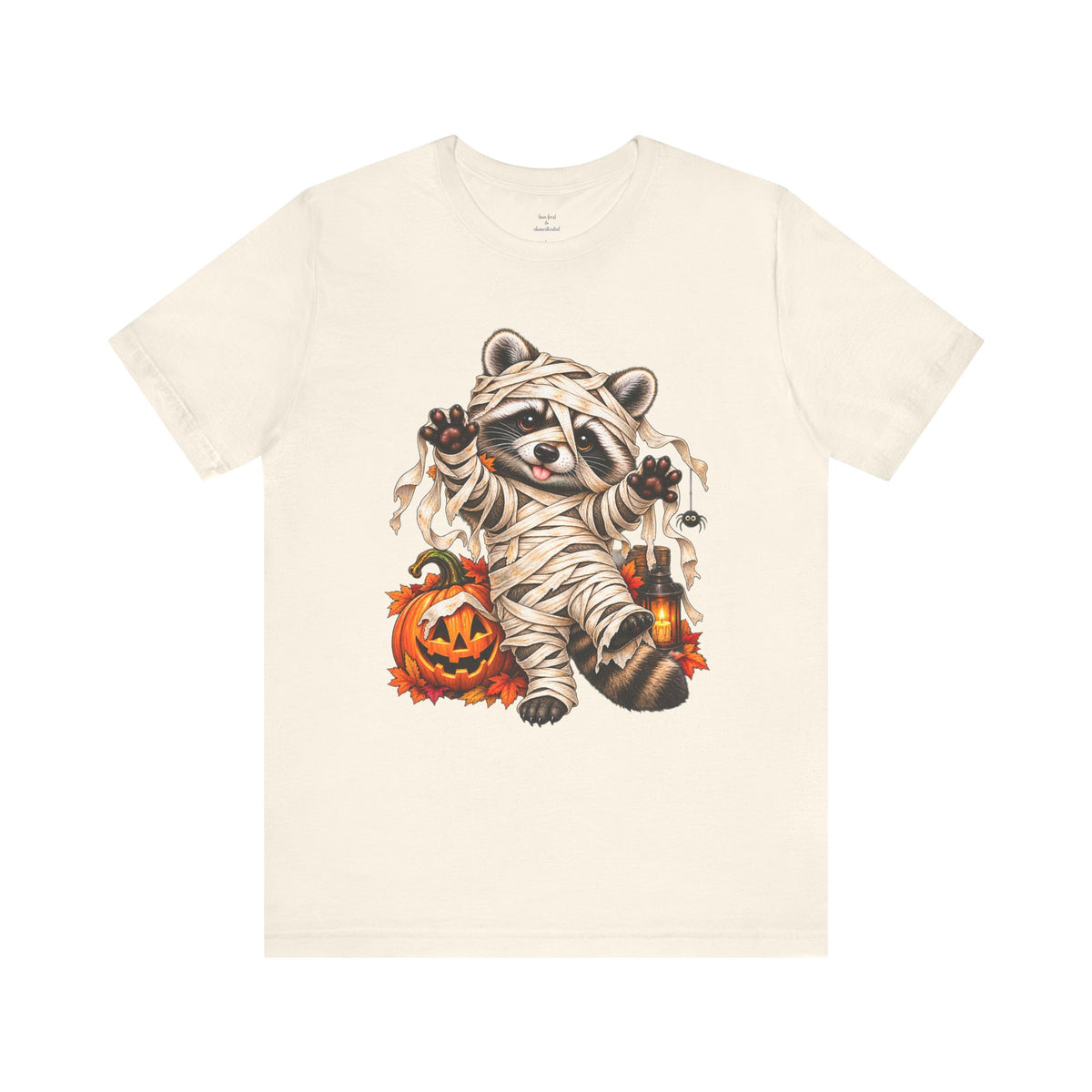 Halloween Mummy Raccoon and Black Cat T-Shirt
