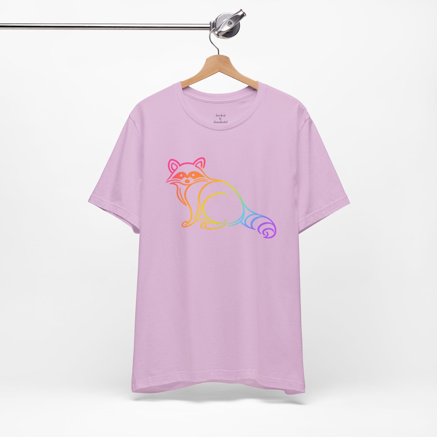 Rascal Raccoon Tee — Minimal Line Raccoon Scenic Graphic T-Shirt