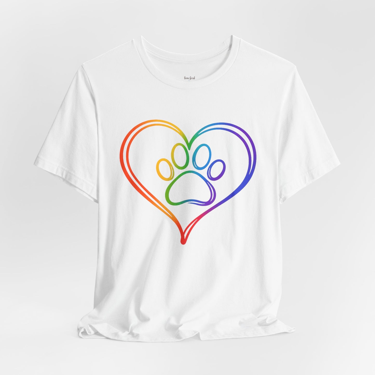Heart/Paw Colorful Line-Work T-Shirt