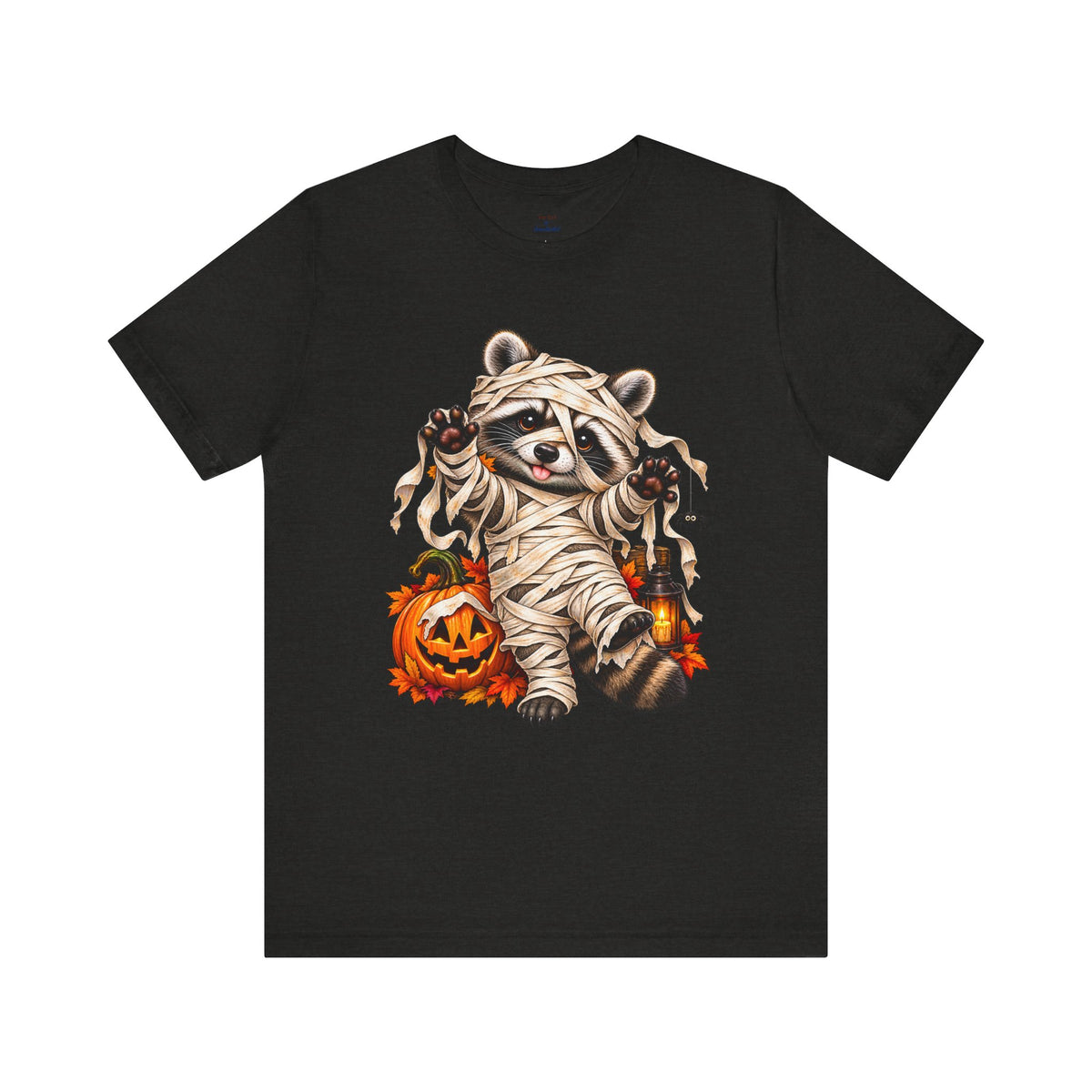 Halloween Mummy Raccoon and Black Cat T-Shirt
