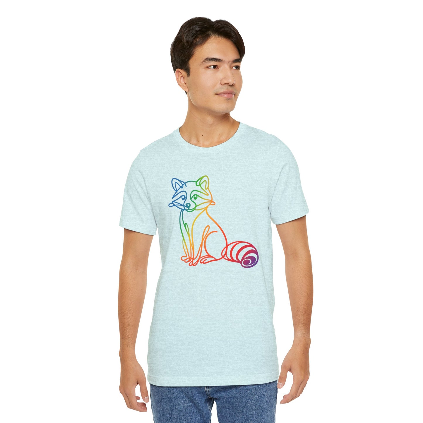 Raccoon Tee — Minimal Line Raccoon Scenic Graphic T-Shirt