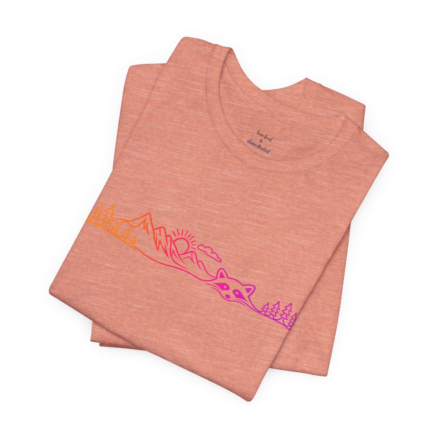 Raccoon Tee — Minimal Line Raccoon Scenic Graphic T-Shirt