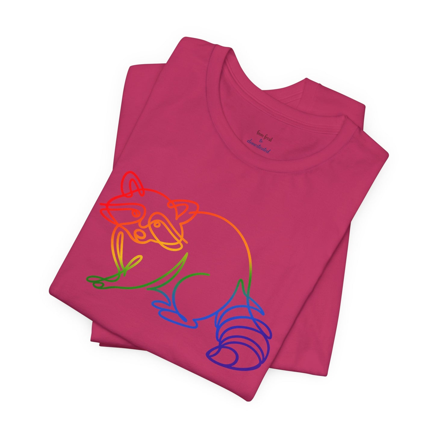 Raccoon Tee — Minimal Line Raccoon Scenic Graphic T-Shirt