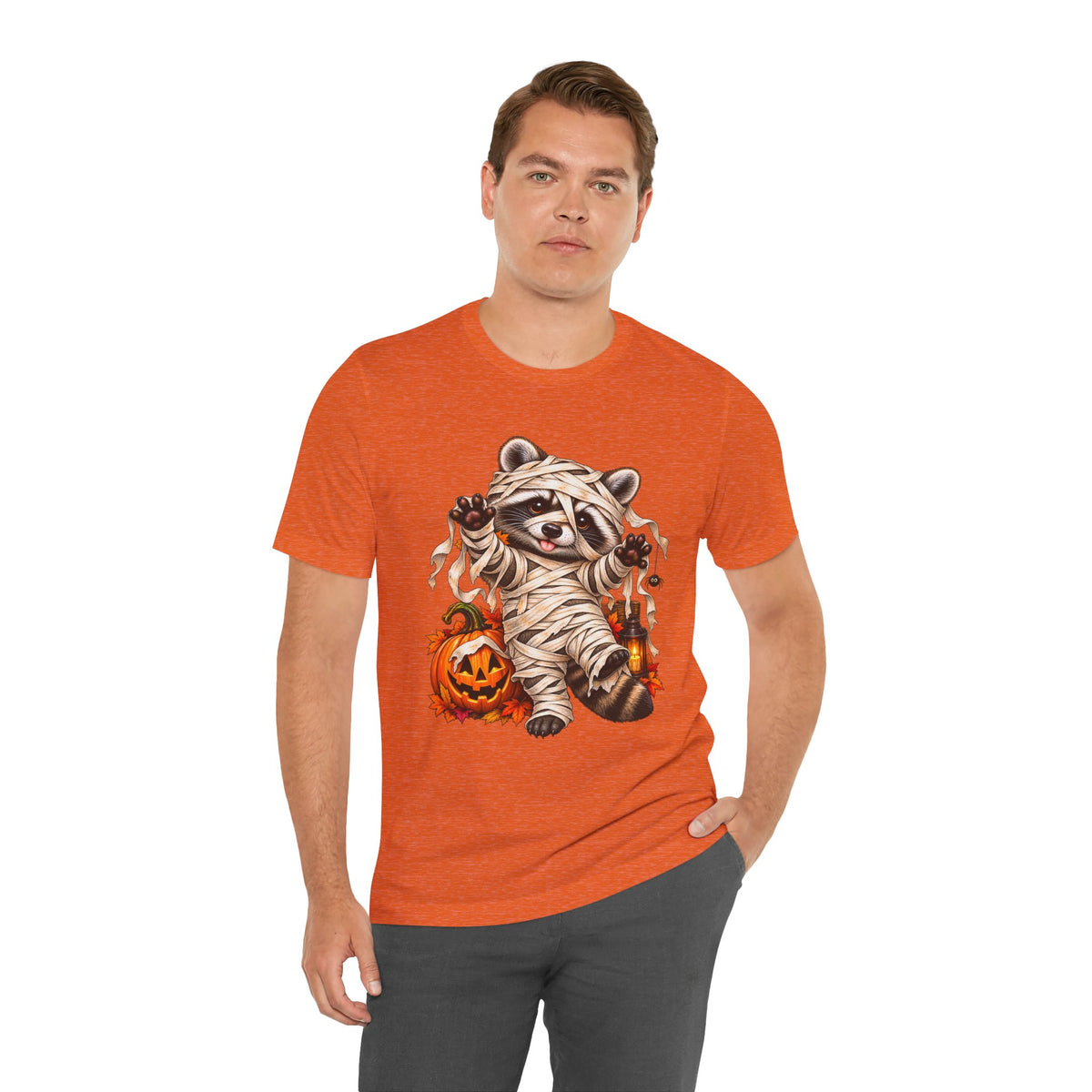 Halloween Mummy Raccoon and Black Cat T-Shirt