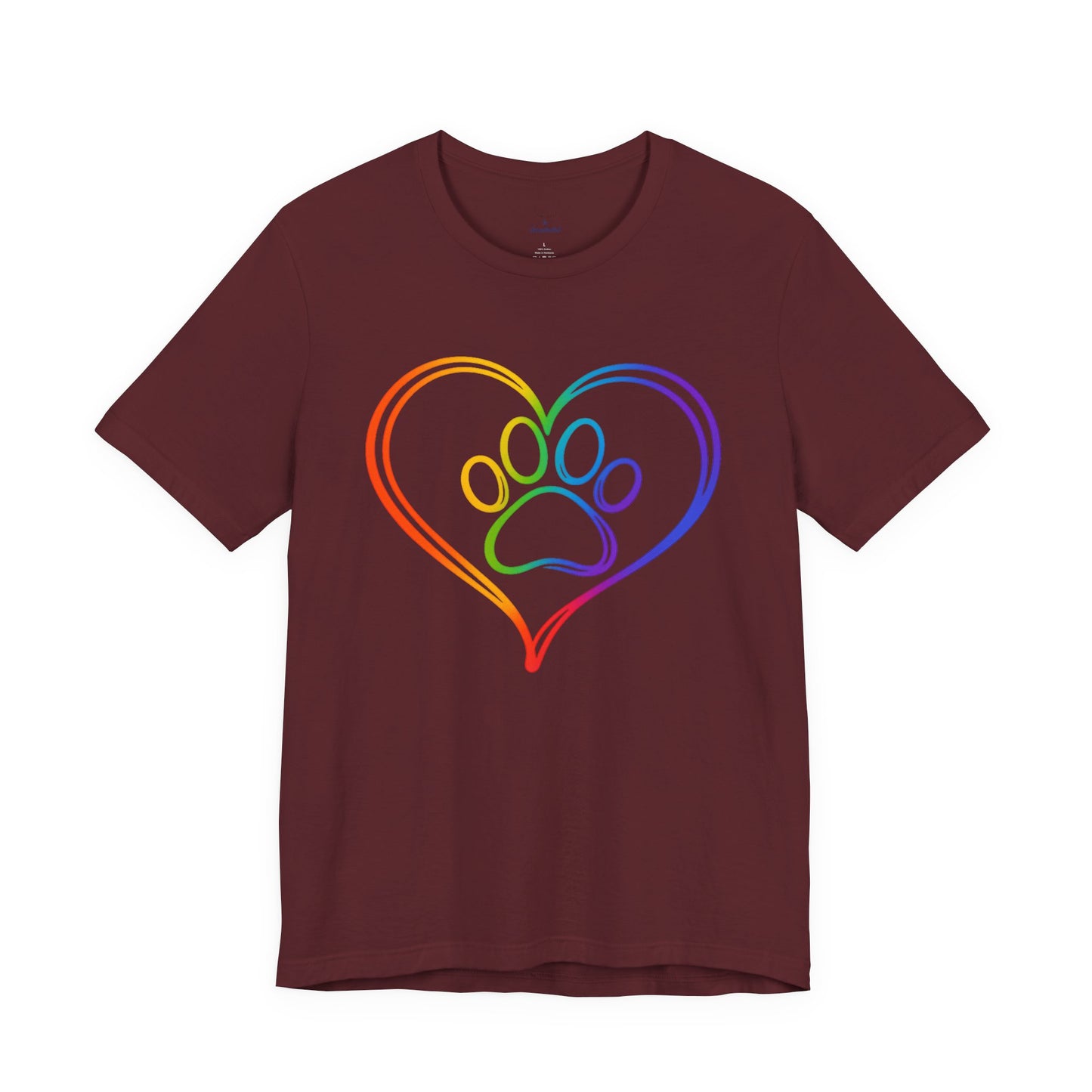 Heart/Paw Colorful Line-Work T-Shirt
