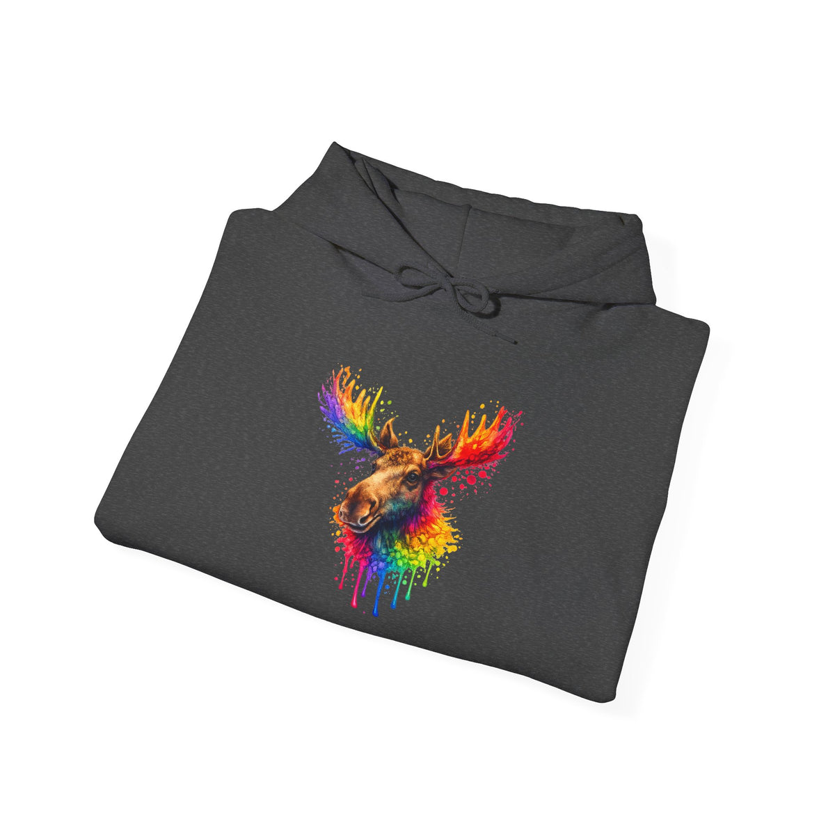 Watercolor Moose Hooded Sweatshirt