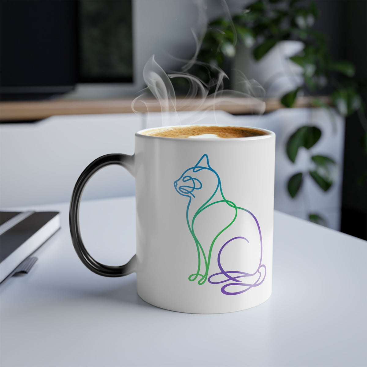 Northern Lights Cat Color-Changing Mug  11 oz
