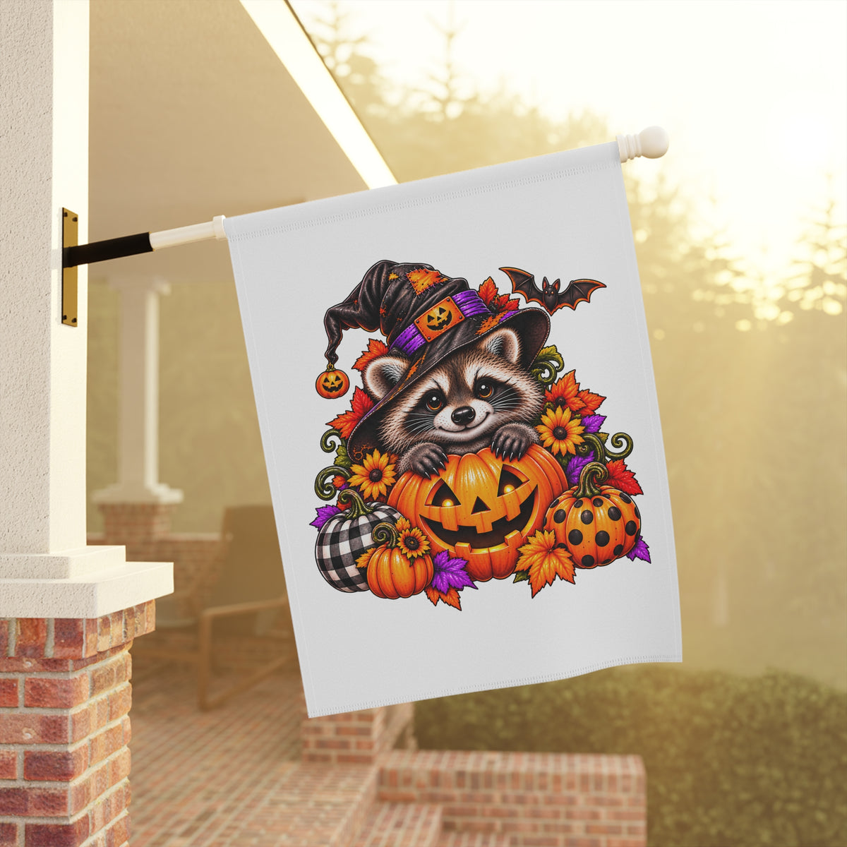 Halloween Raccoon Garden Flag