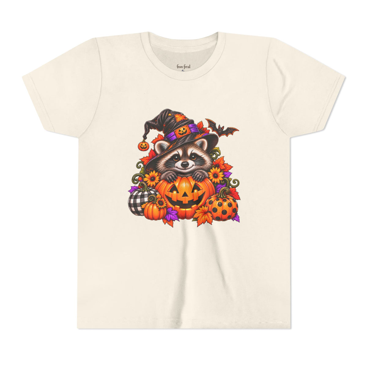 Halloween Youth Tee — Raccoon Kids Tshirt