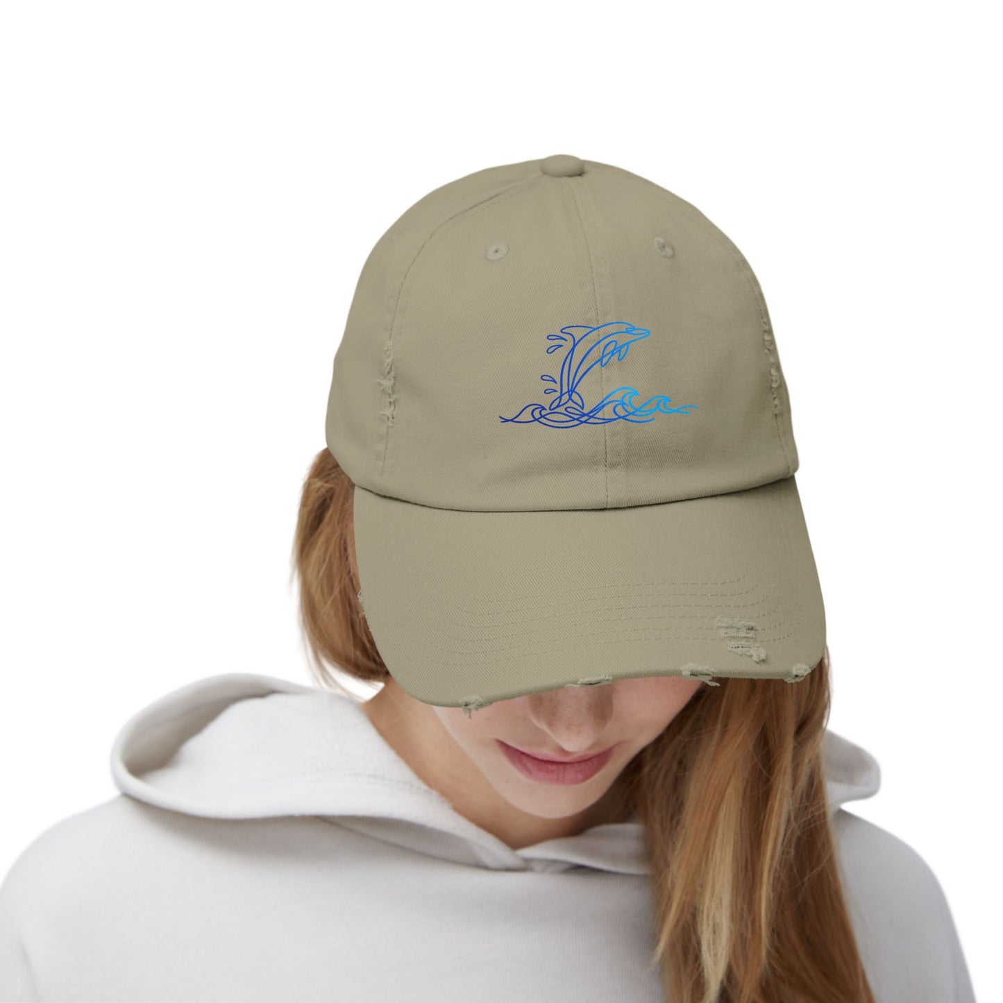 Splashing Dolphin | Distressed Cap