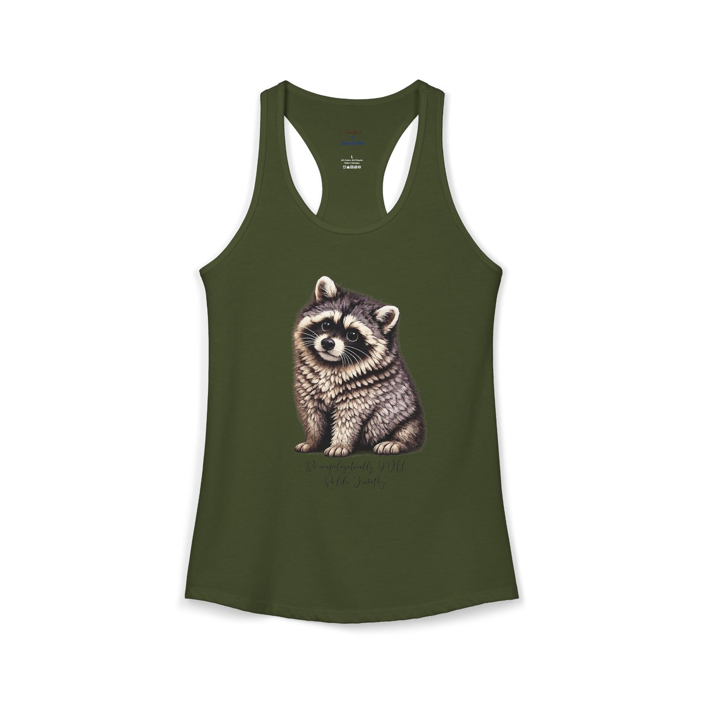 Jimothy The Raccoon Racerback Tank