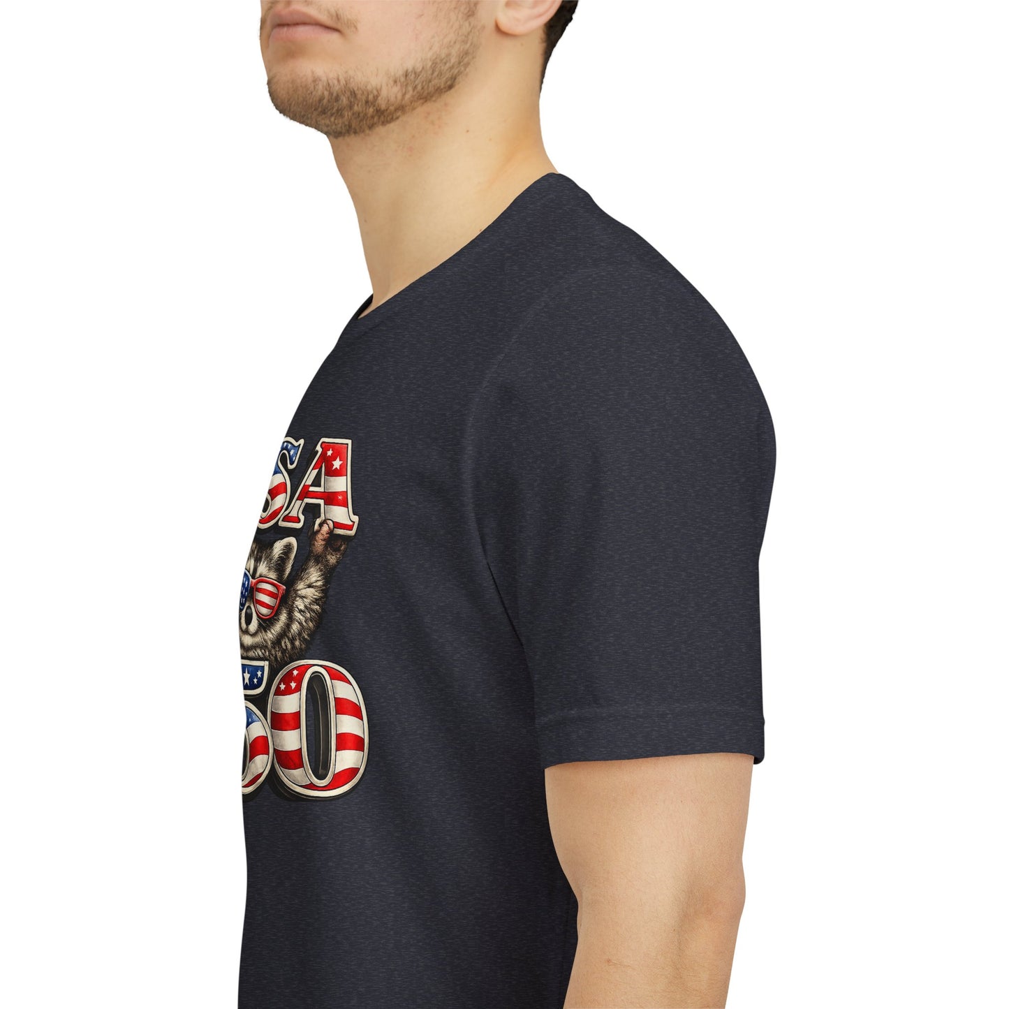 Patriot Raccoon 250th Anniversary T-Shirt — 4th of July Fireworks Flag Tee