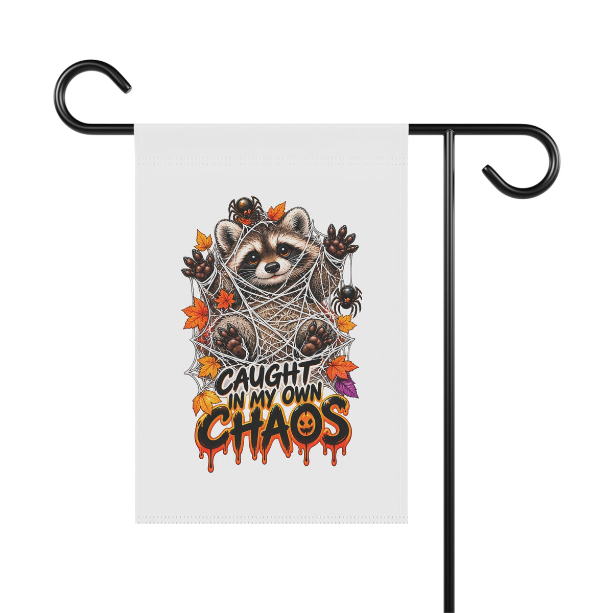 Caught Raccoon Garden Flag