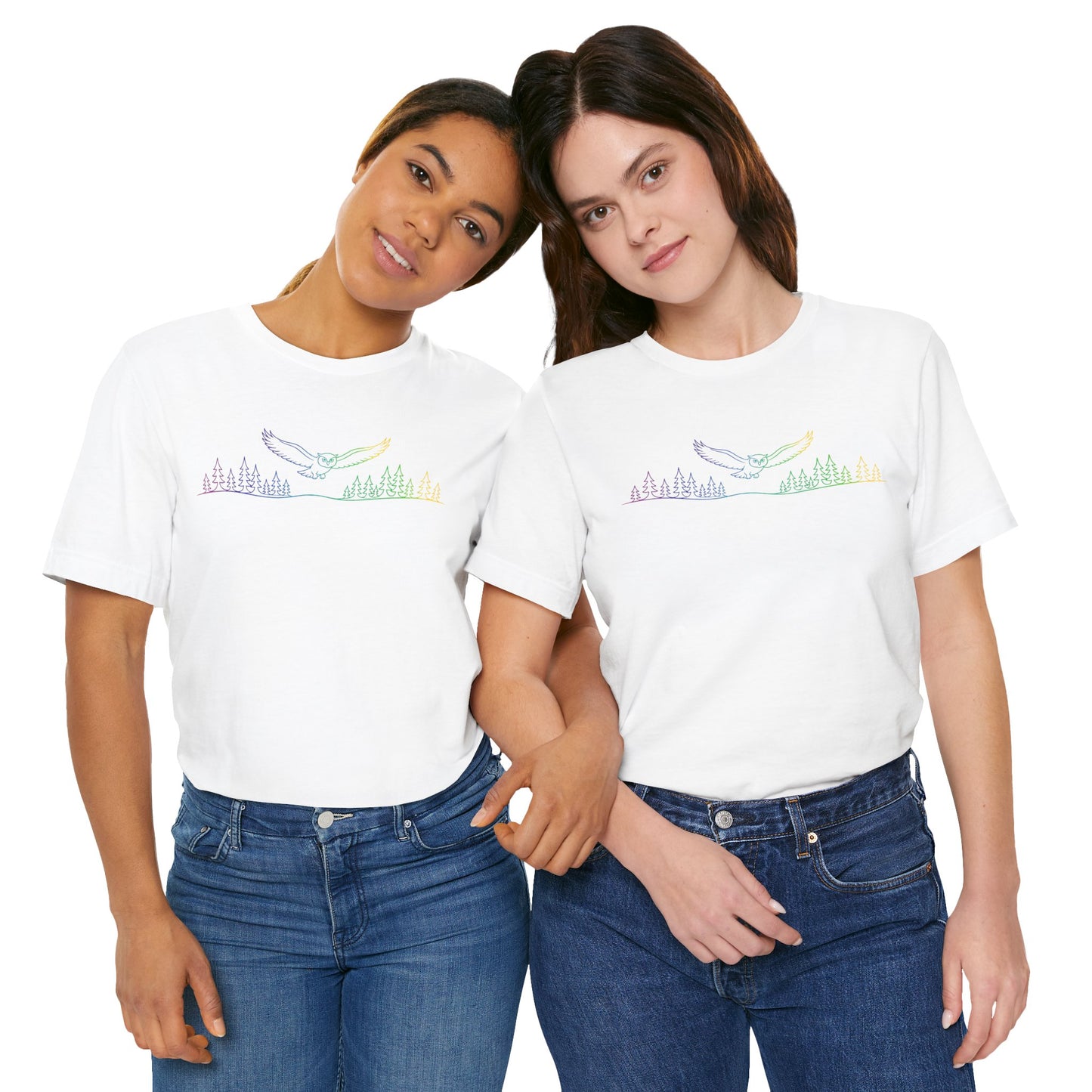 Owl | Colorful Line-Work T-Shirt