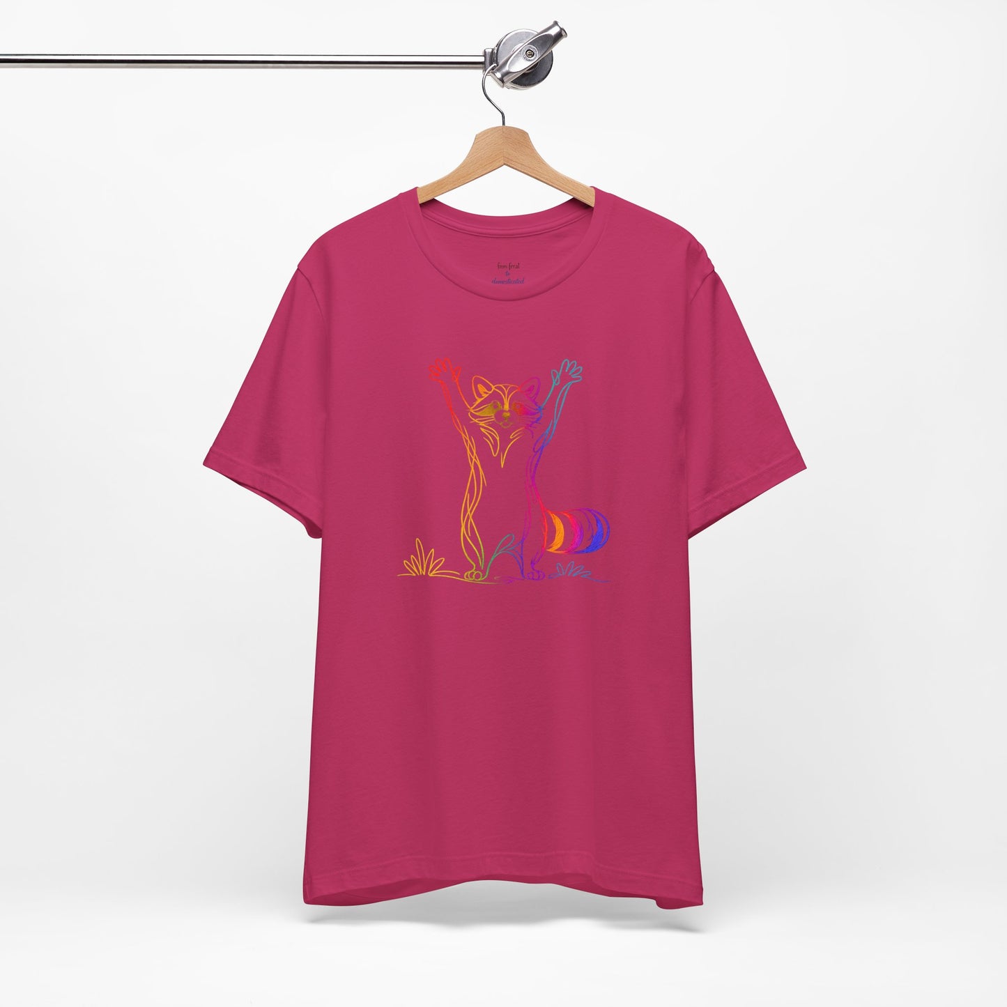 Raccoon Tee — Minimal Line Raccoon Scenic Graphic T-Shirt