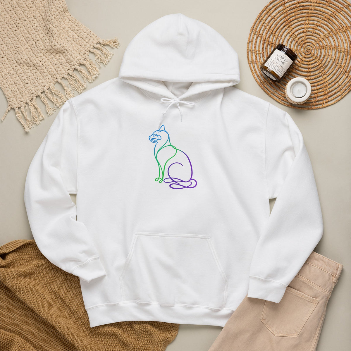 Northern Lights Cat Hooded Sweatshirt