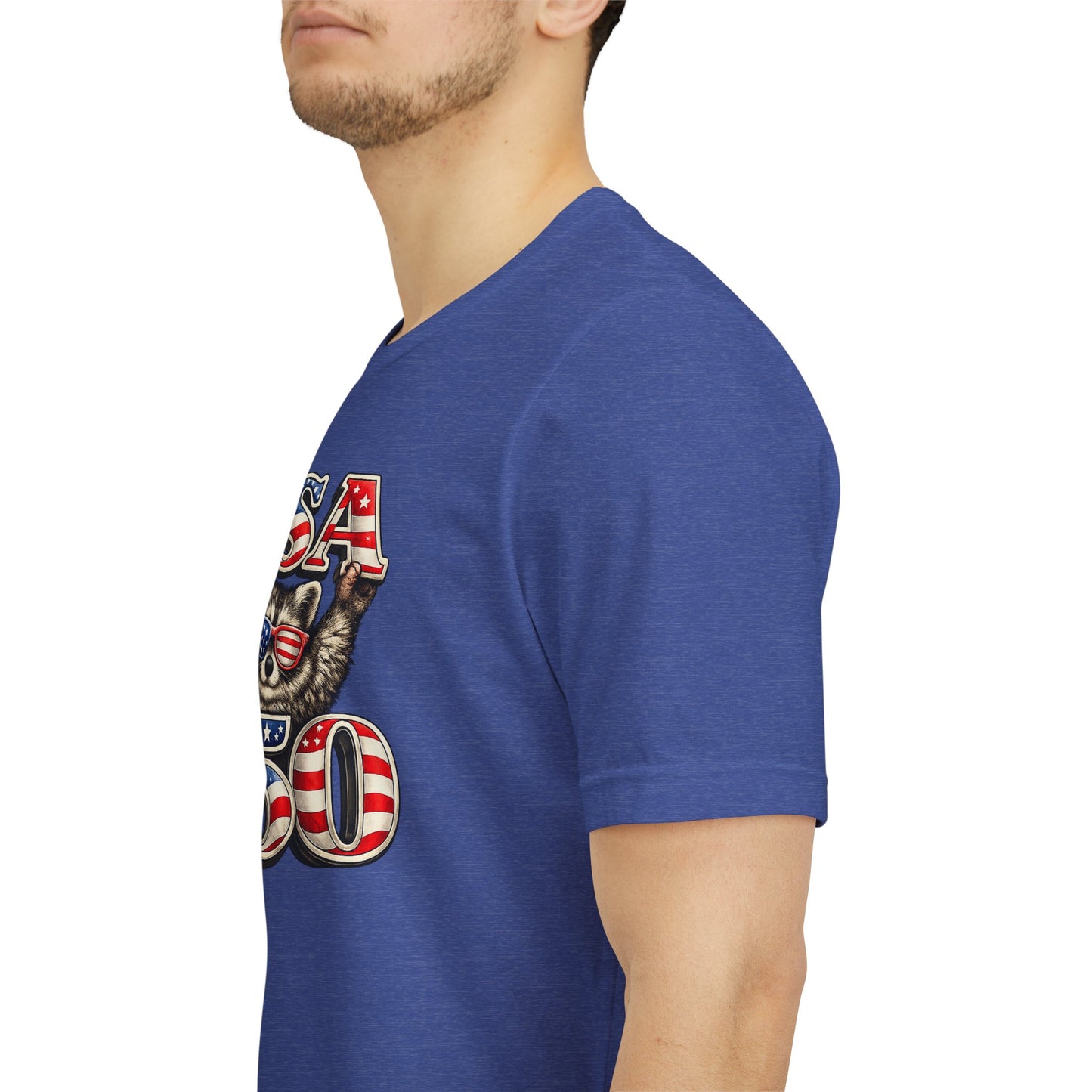 Patriot Raccoon 250th Anniversary T-Shirt — 4th of July Fireworks Flag Tee